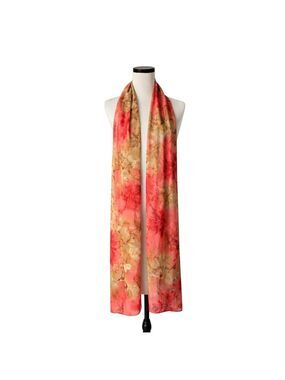 Silky Floral Art Devoré Burnout Scarf/Shawl